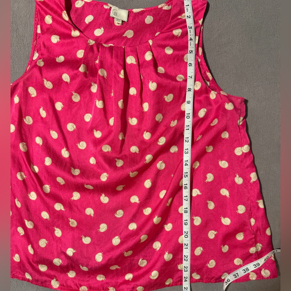 Anthropologie Postage Stamp Silk Blouse *flawed* Size 12 - Picture 8 of 13